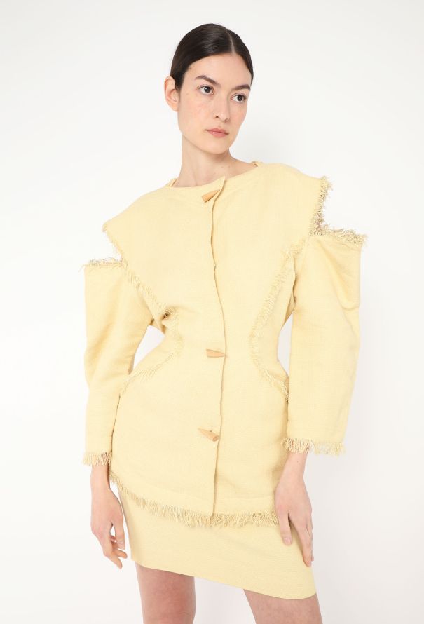 Thierry Mugler Rare '80s Fringe Trim Hourglass Ensemble - 1