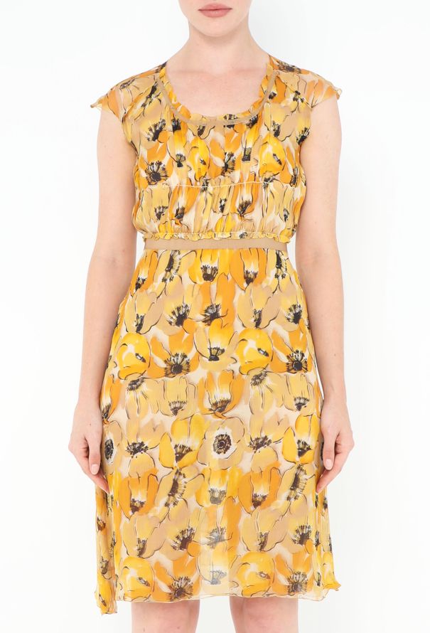 Prada F/W 2000 Floral Chiffon Dress - 3