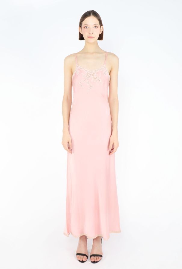 Dior Vintage Silk & Lace Nightgown Set - 1