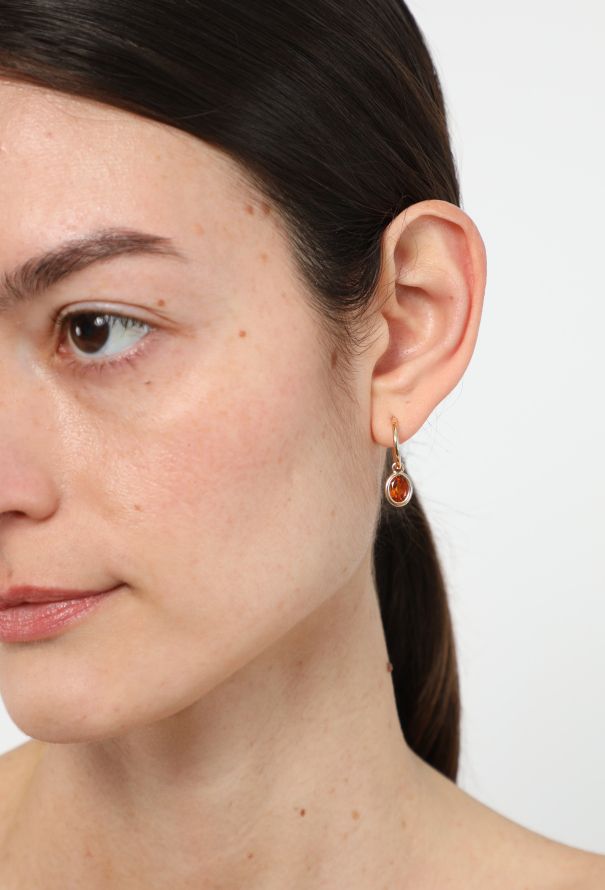 Modern Fine Jewelry 18k Yellow Gold & Madeira Citrine Earrings - 4