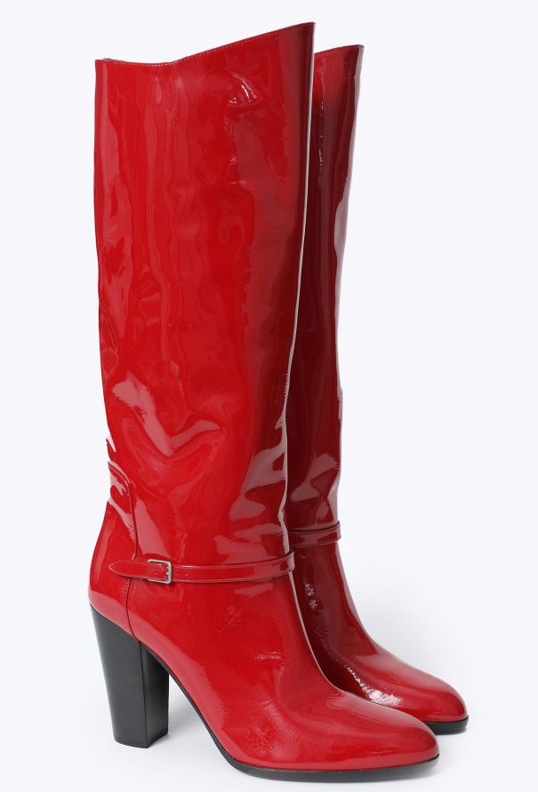 Saint Laurent 2014 Patent Knee-High Boots - 1