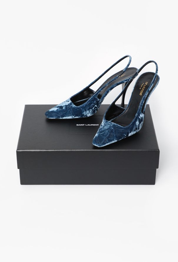 Saint Laurent Blade 90 Velvet Slingbacks, 2022 - 5