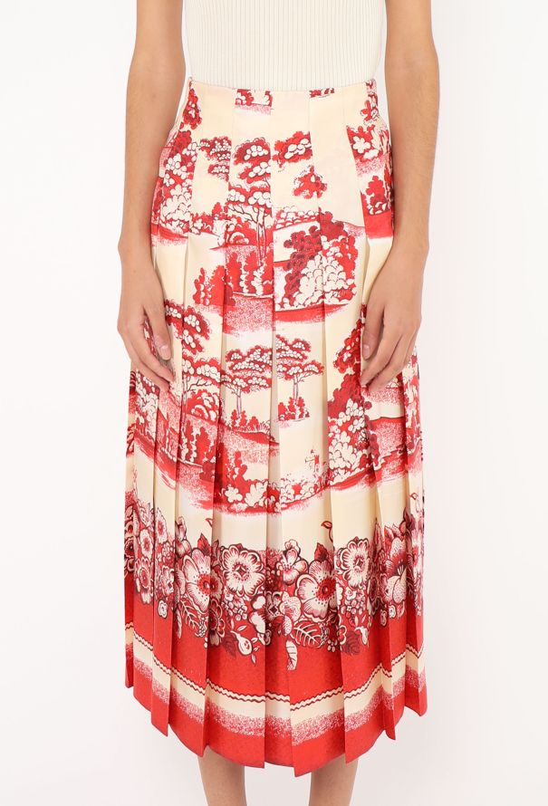 Gucci Resort 2017 Porcelain Print Silk Skirt - 3