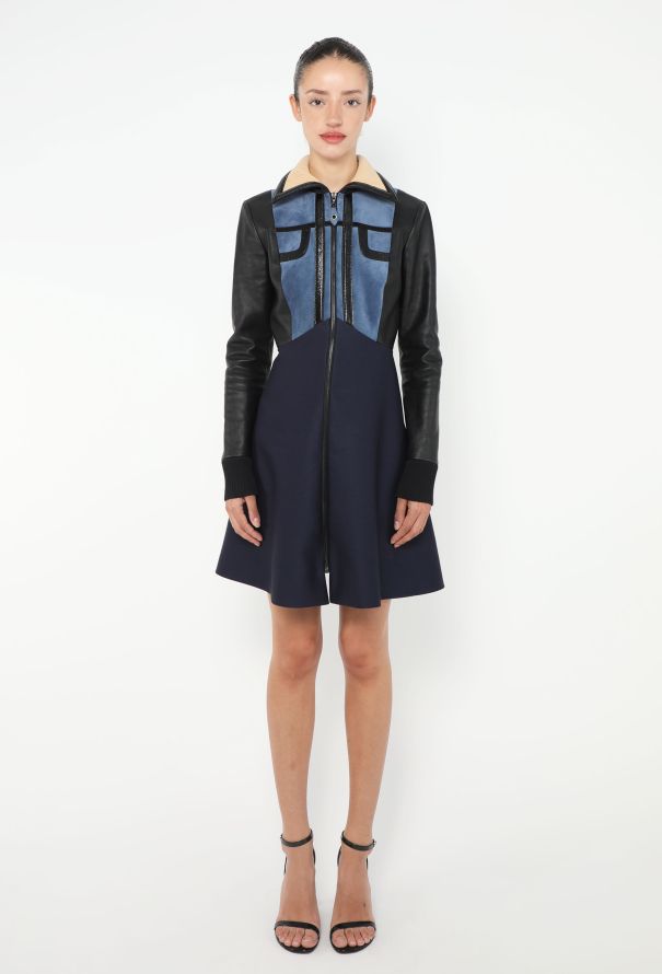 Louis Vuitton F/W 2014 Leather Trim Mod Dress - 1