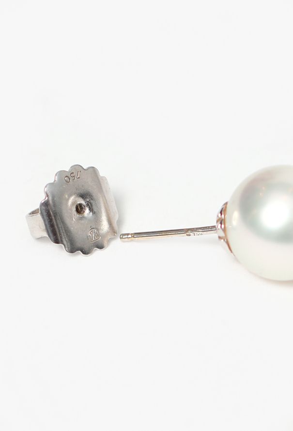 Modern Fine Jewelry 18K White Gold & Pearl Stud Earrings - 5