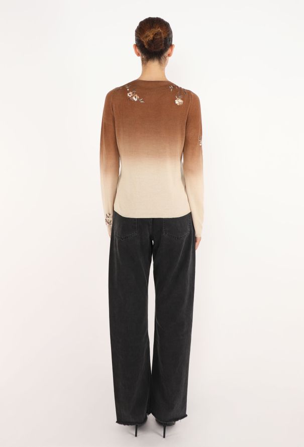 John Galliano Embroidered Knit Ombré Cardigan - 4