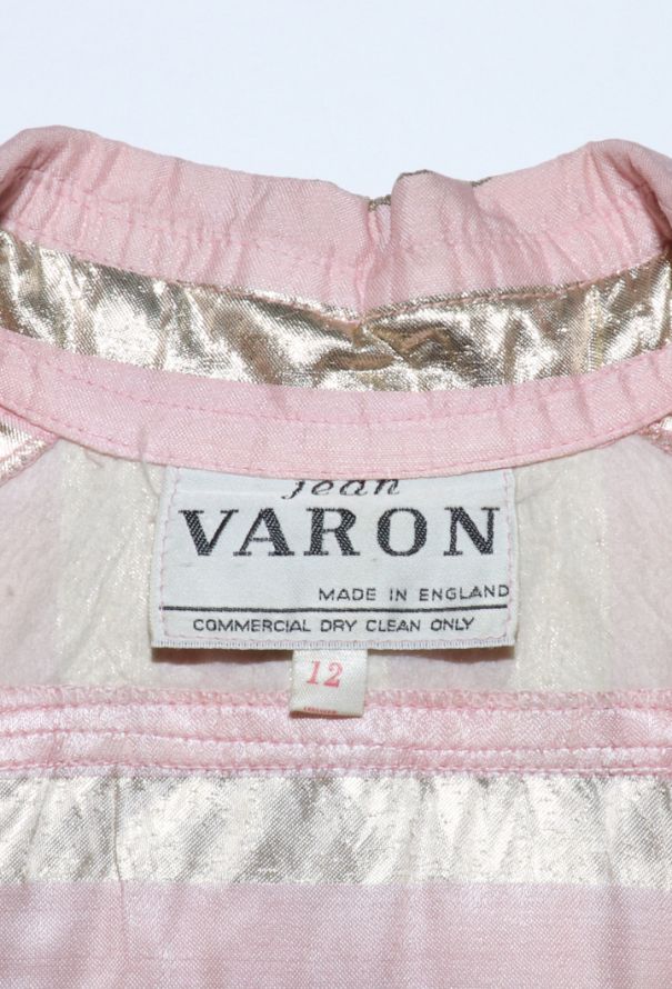 Jean Varon Chevron Lamé Dress, 1970s - 5