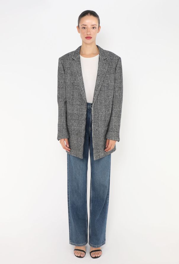 Saint Laurent F/W 2018 Alpaca Houndstooth Blazer - 1