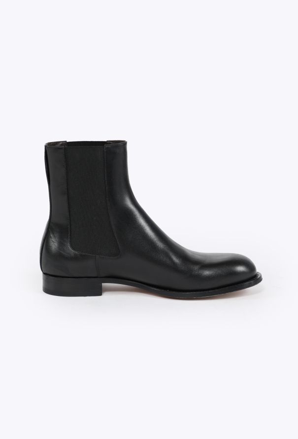 The Row 2024 Black Leather Chelsea Boots - 1