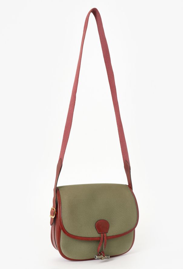 Hermès Khaki Canvas & Brown Courchevel Duffle Bag - 2 Hermès Khaki Canvas & Brown Courchevel Duffle Bag - 2