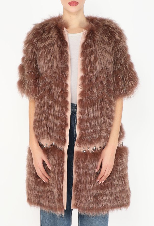 Dior Fox Fur Embellished Belted Coat - 6