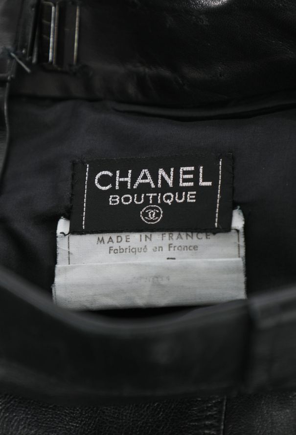 Chanel '80s Lambskin Leather Four Leaf Clover Skirt - 6