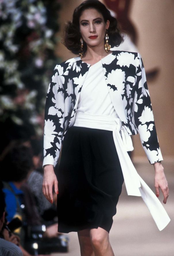 Saint Laurent Couture S/S 1991 Belted Floral Wrap Ensemble - 4