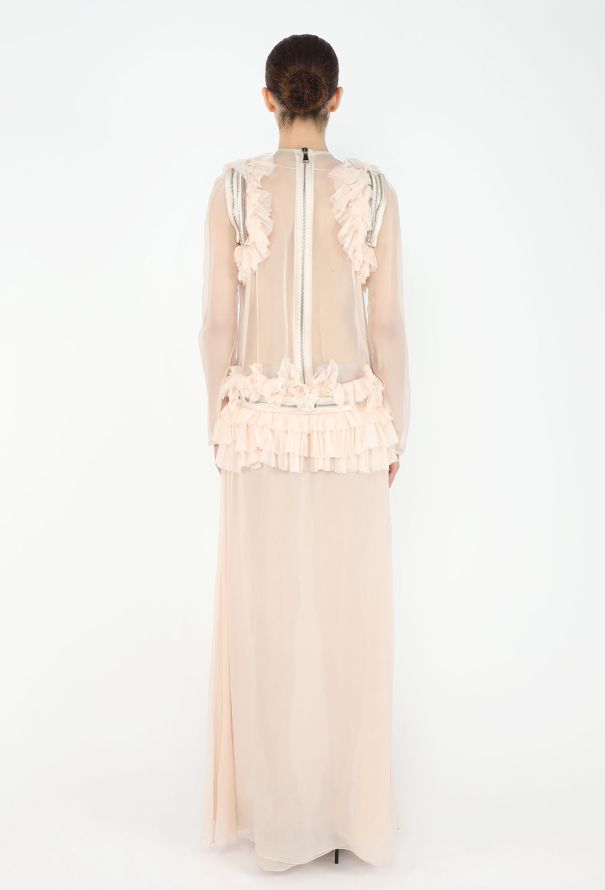 Givenchy S/S 2011 Ruffled Zipper Chiffon Gown - 7