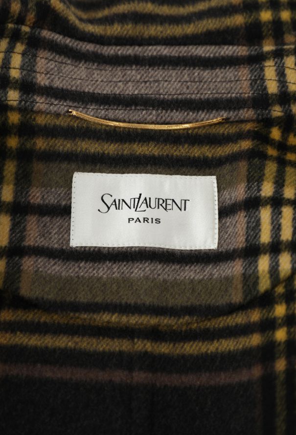 Saint Laurent Tartan-Check Double Breasted Coat, 2025 - 7