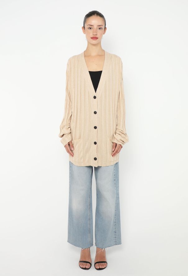 Céline 2010 Two-Tone Ribbed Cardigan - 3