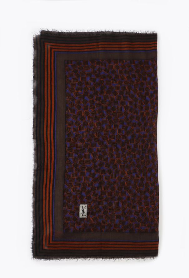 Saint Laurent Late '70s Frayed Graphic Scarf - 2 Saint Laurent Late '70s Frayed Graphic Scarf - 2