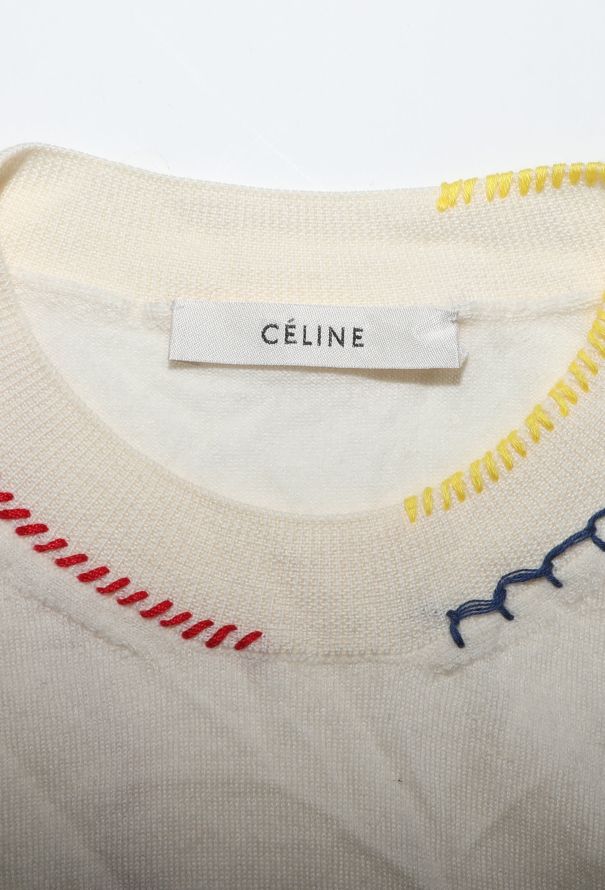 Céline Contrast Stitch Triomphe Pullover - 4