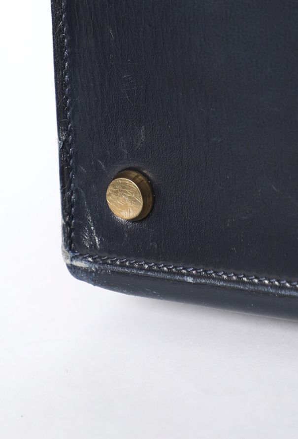 Hermès Vintage Bleu Marine Box Kelly Sellier 35 - 16