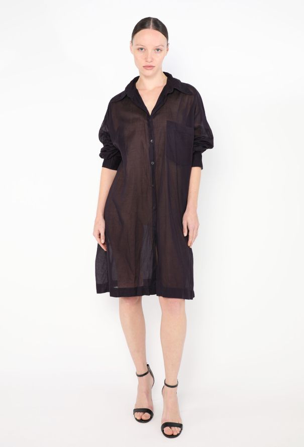 Dries Van Noten Oversized Voile Shirt Dress - 1