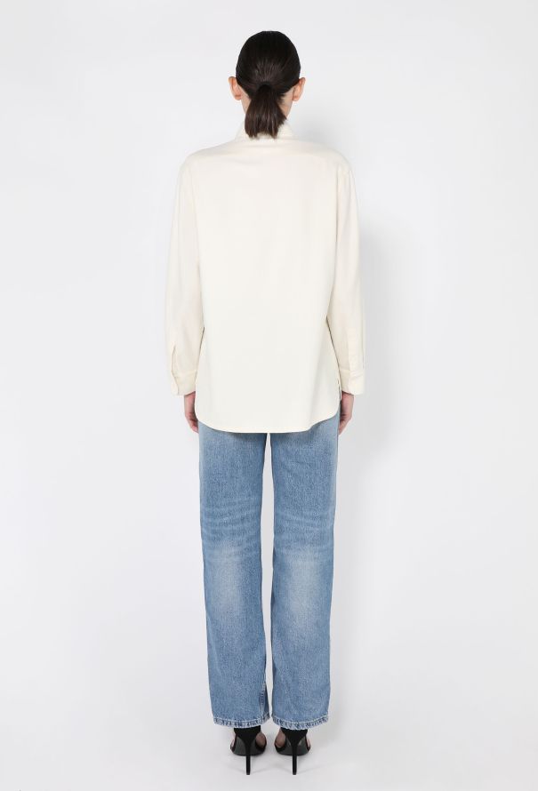 The Row Sisilia Silk & Cashmere Button Down Shirt, 2021 - 5