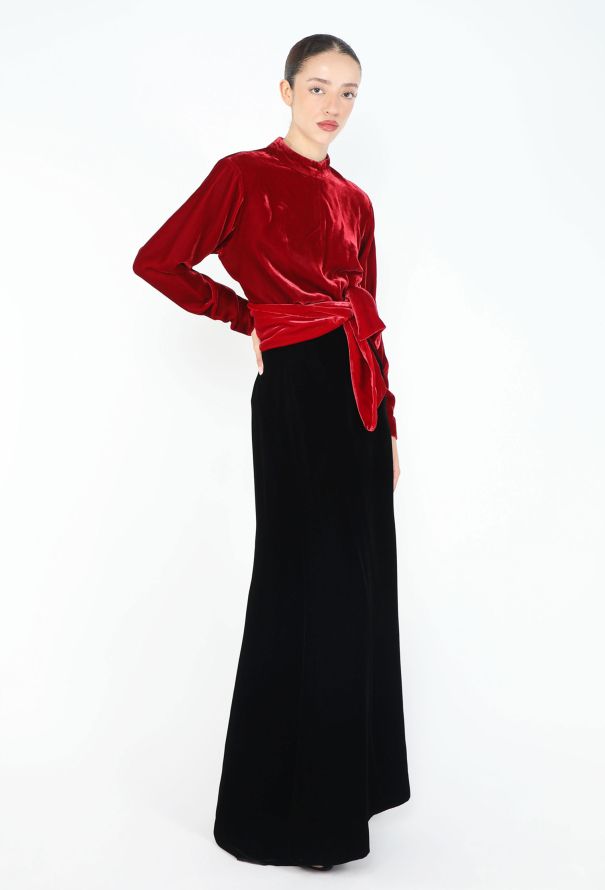 Saint Laurent '90s Velvet Wrap Tie Top - 4