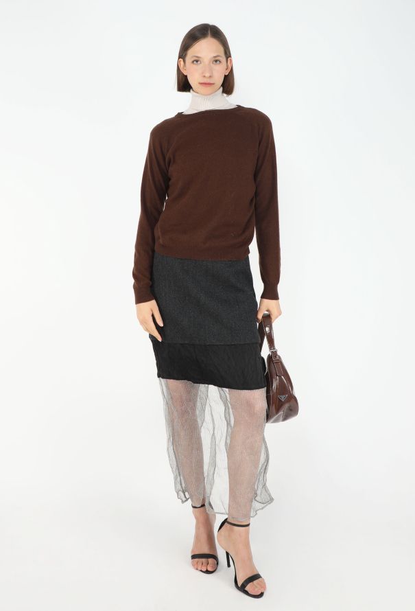 Prada F/W 2022 Panelled Mesh Skirt - 6