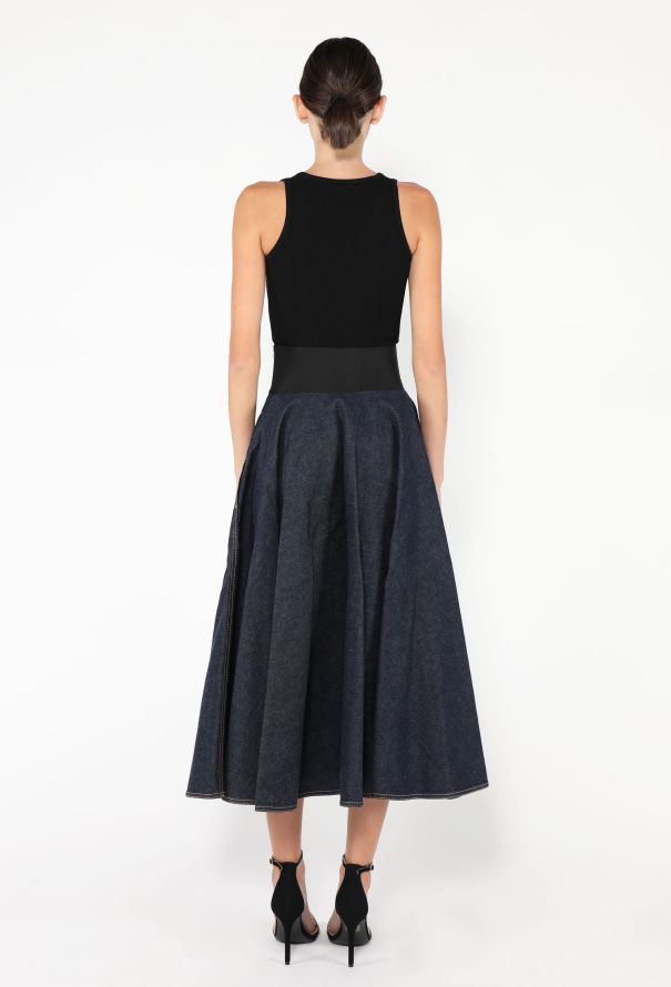 Alaïa 2022 Belted Denim Skirt - 4