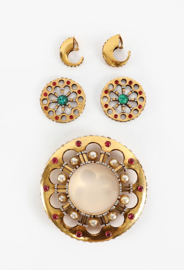 Iradj Moini Disc Earrings & Bracelet Set, 1995 - 2
