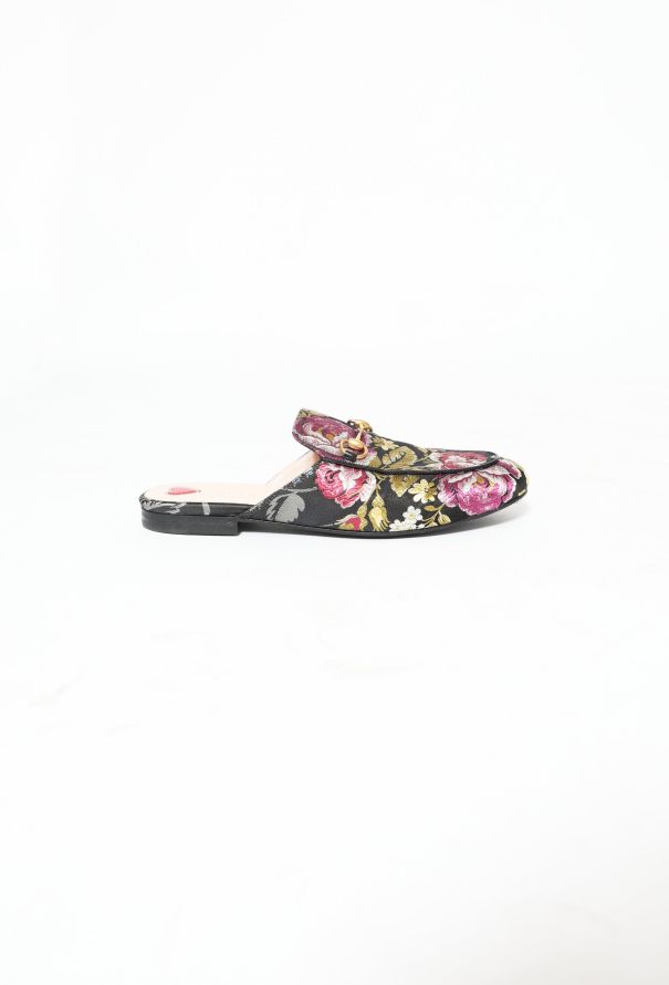 Floral Embroidered Horsebit Mules, Authentic & Vintage