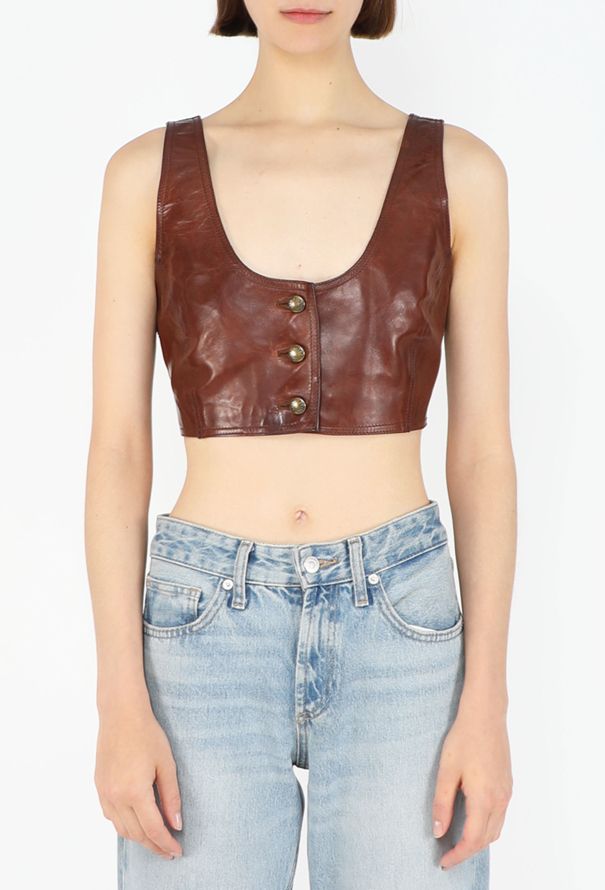 Prada Cropped Leather Vest, S/S 1994 - 1