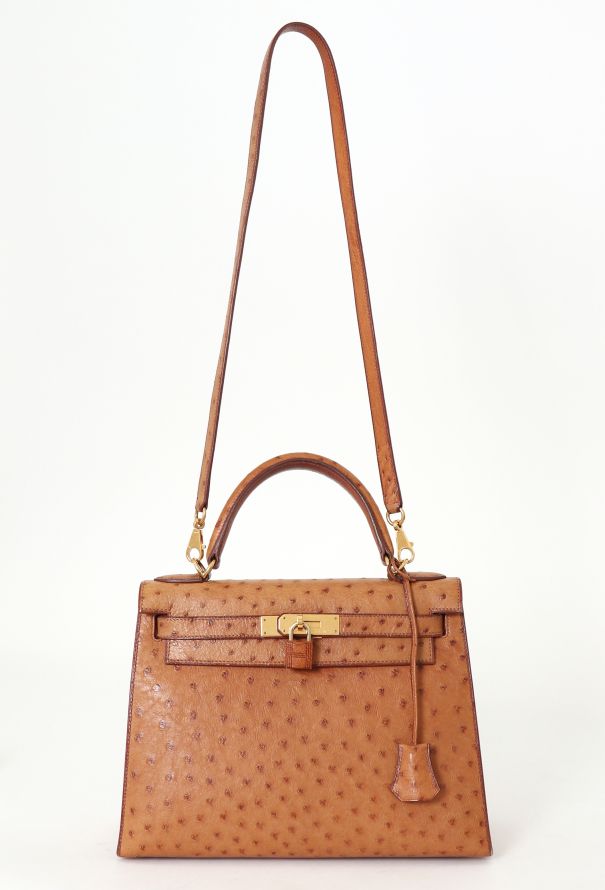Hermès Gold Ostrich Sellier Kelly 28 - 2 Hermès Gold Ostrich Sellier Kelly 28 - 2