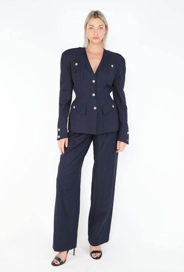 Thierry Mugler 1996 Sculpted Twill Suit - 1