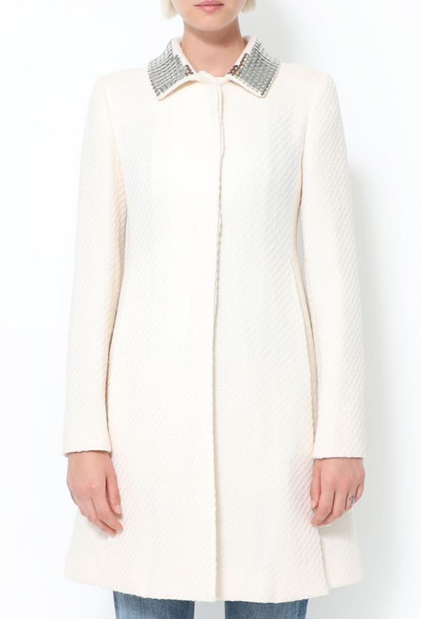 Christian Dior Embellished Wool Tweed Coat - 1