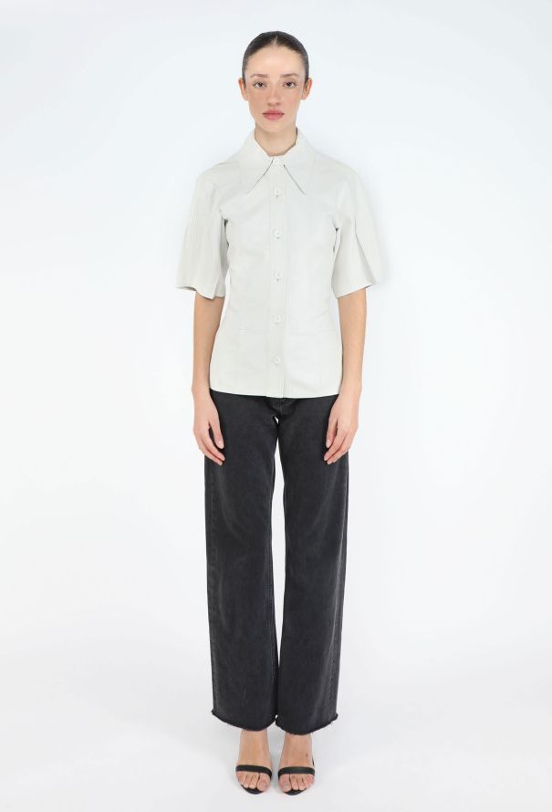 Céline F/W 2017 Belted Lambskin Shirt - 5