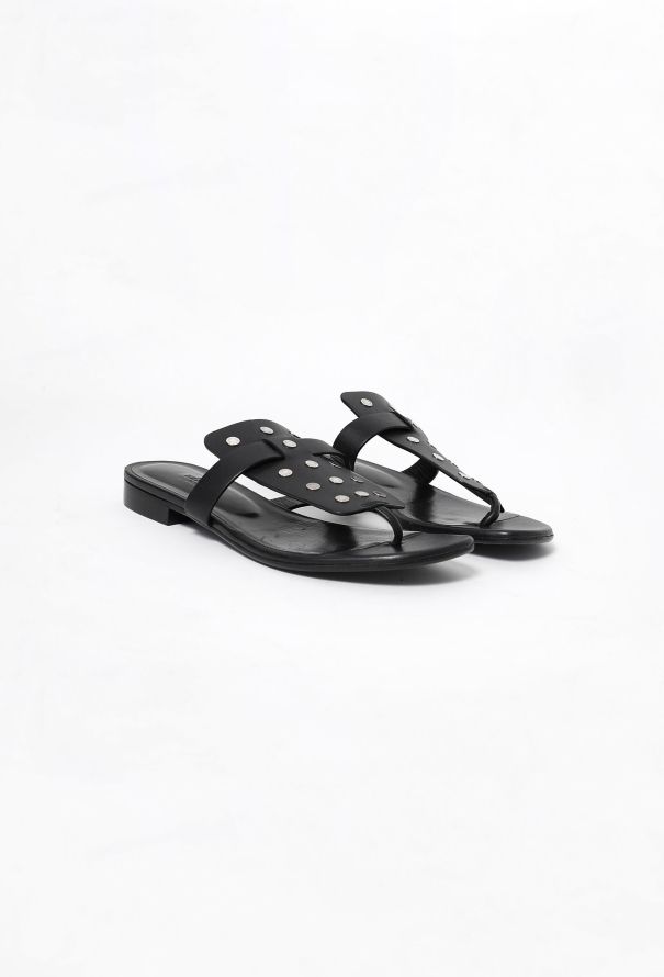 Hermès Studded Leather Sandals - 2 Hermès Studded Leather Sandals - 2