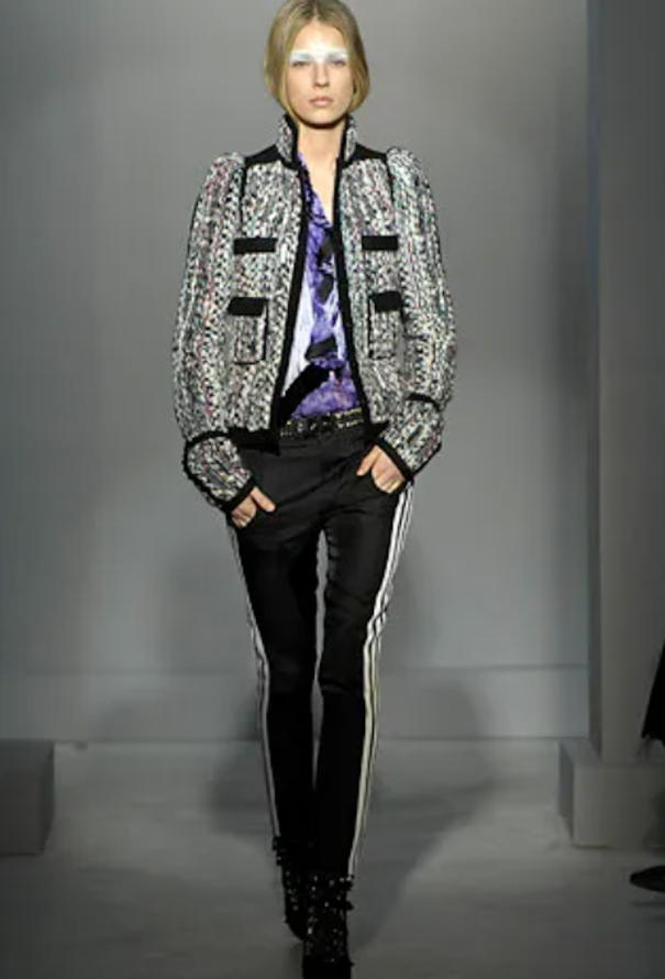 Chanel Tweed Moto Jacket Zipper Trim 2008A - Foxy Couture Carmel