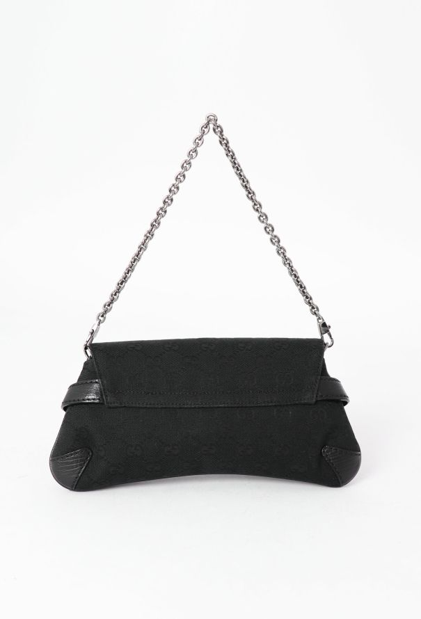 Gucci Black Horsebit Monogram Bag - 3