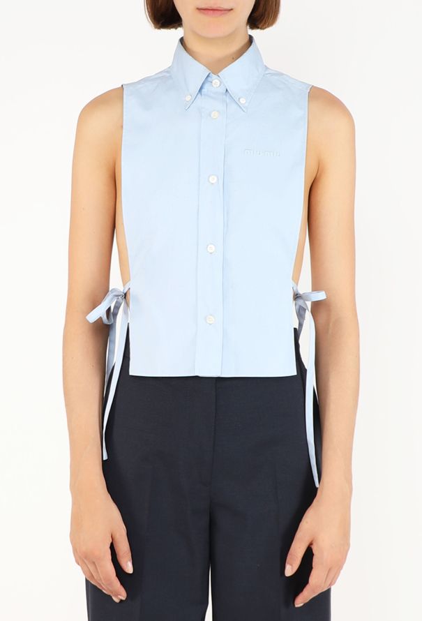 Miu Miu Poplin Open Shirt, S/S 2026 - 4