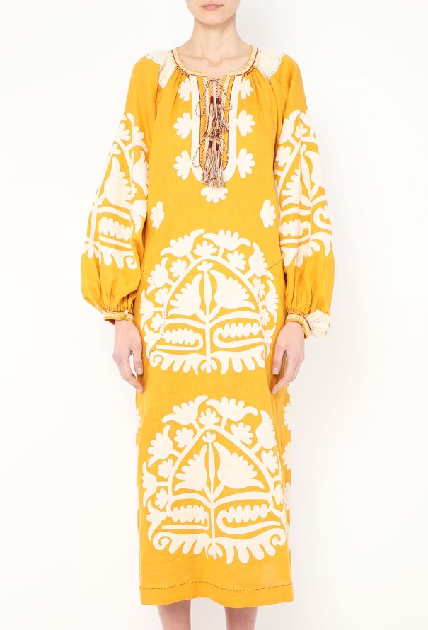 Vita Kin Floral Embroidered Linen Kaftan - 2 Vita Kin Floral Embroidered Linen Kaftan - 2