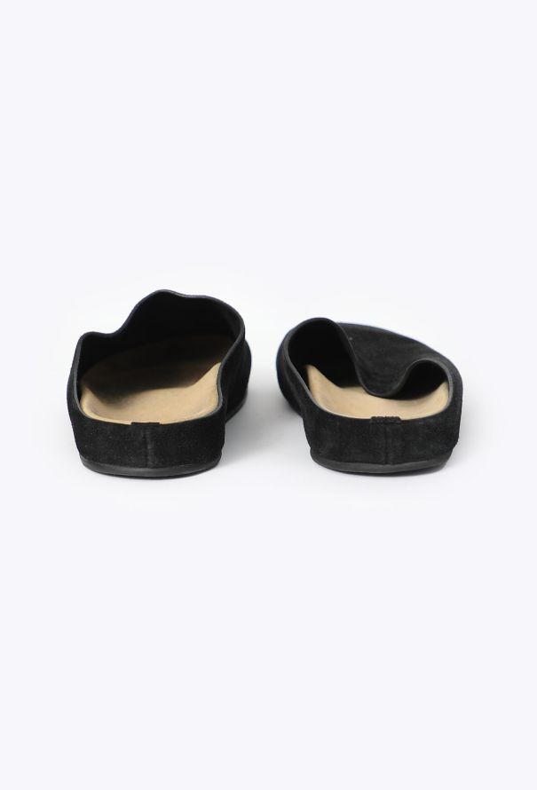 The Row Black Suede Hugo Mules - 6
