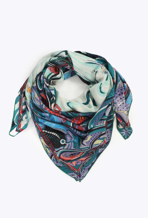 Hermès 'De la Mer au Ciel' 140cm Cashmere Shawl - 2