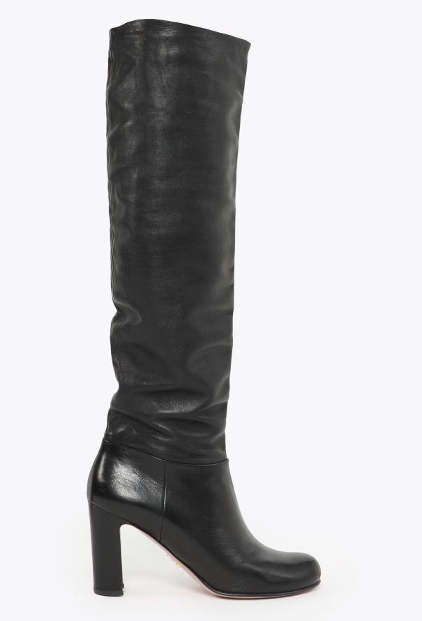 Prada Thigh-High Nappa Leather Boots - 1