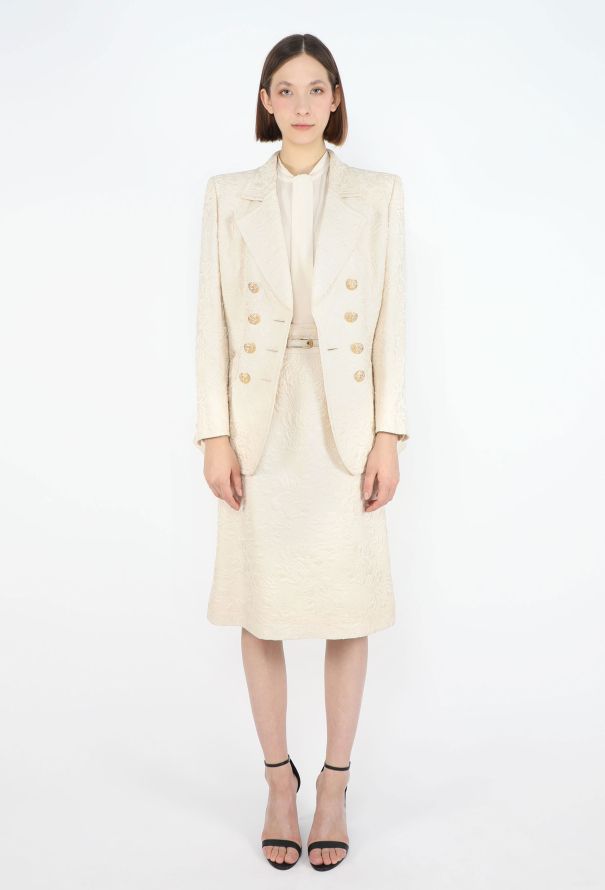 Saint Laurent Haute Couture '90s Jacquard Belted Ensemble - 1