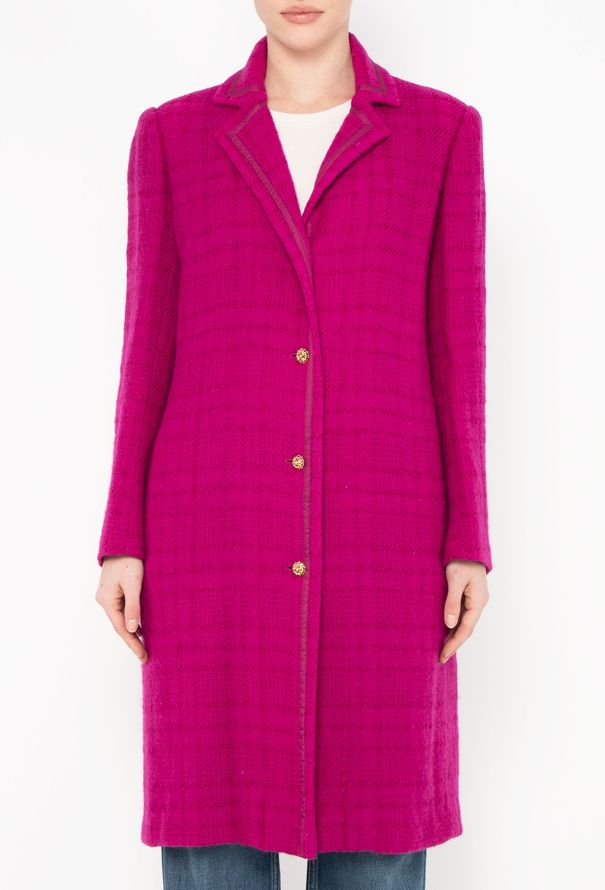 Chanel RARE '70s Fuscia Tweed Camélia Coat - 4 Chanel RARE '70s Fuscia Tweed Camélia Coat - 4