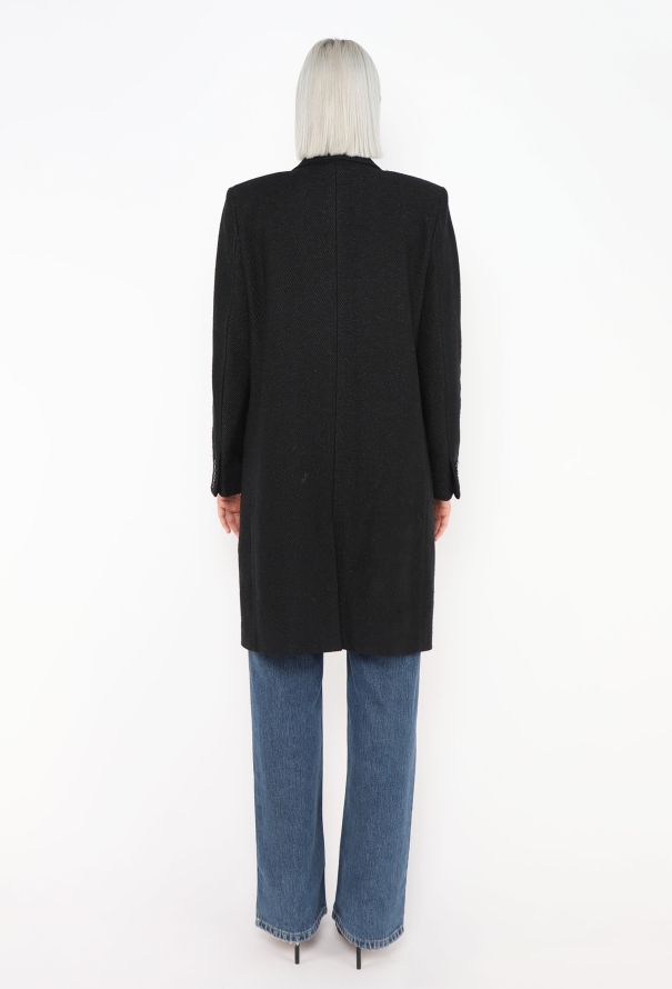 Saint Laurent Pre-Fall 2019 Iridescent Notched Coat - 6