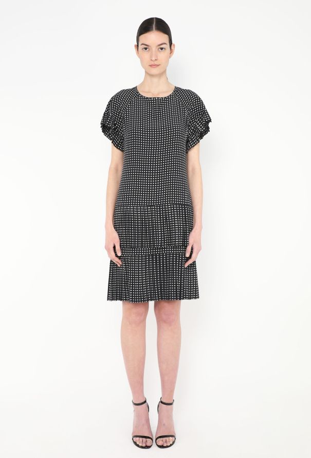 Chloé '80s Checkered Ruffled Crêpe Dress - 1