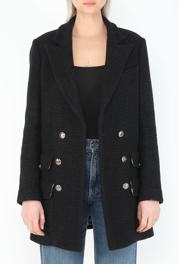 Chanel 2021 Double-Breasted 'CC' Tweed Blazer - 4