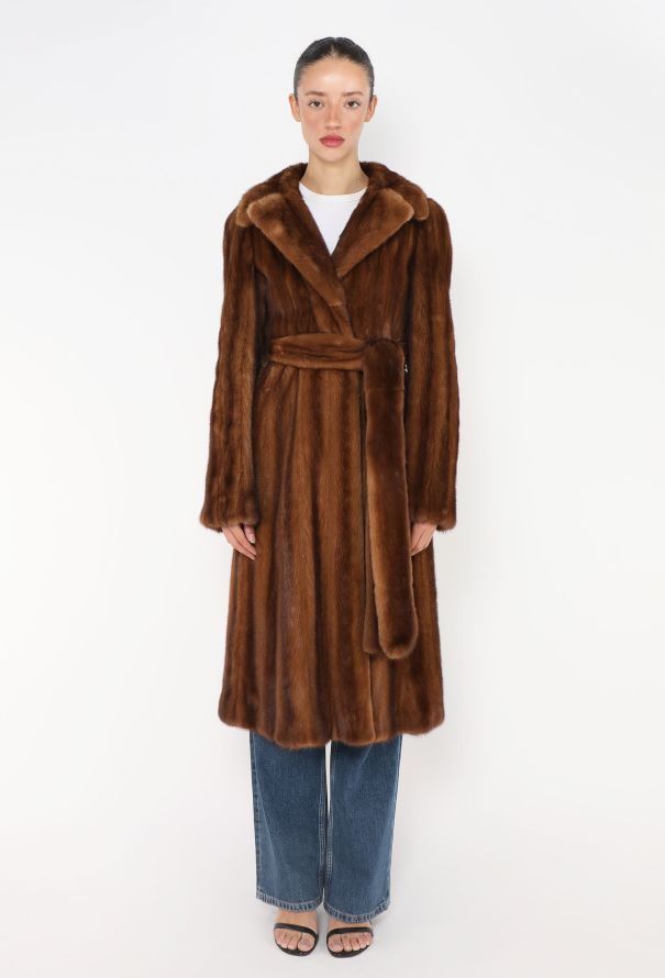 Céline RARE Pre-Fall 2015 Belted Mink Coat - 1