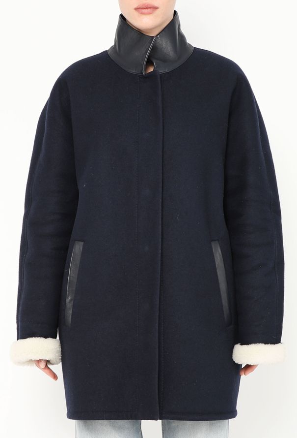 Balenciaga 2013 Shearling-Lined Trim Coat - 2 Balenciaga 2013 Shearling-Lined Trim Coat - 2